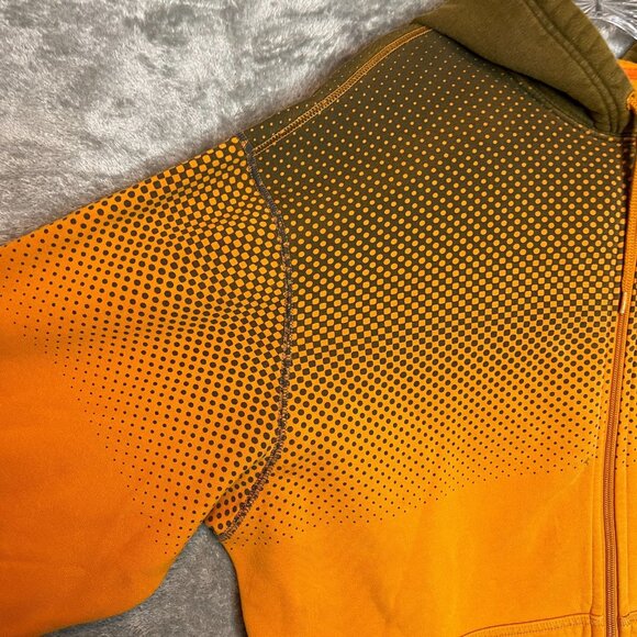 Nike Men Y2K Older Brother Just Do It Full Zip Fleece Hooded Orange Jacket XL - Picture 4 of 16